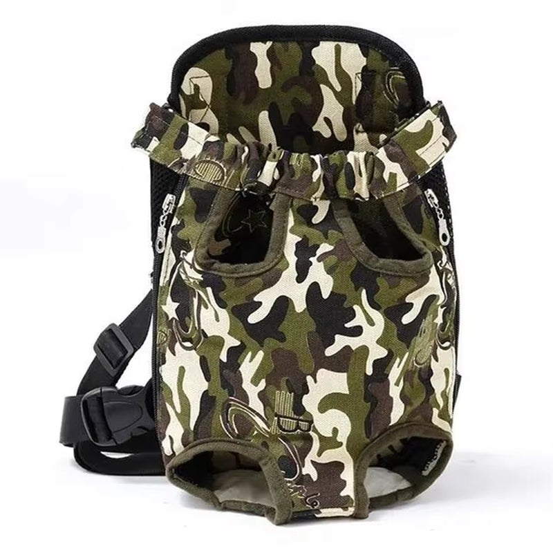 Camouflage Pet Carrier Backpack - Breathable Mesh Shoulder Bag for Small Dogs & Cats