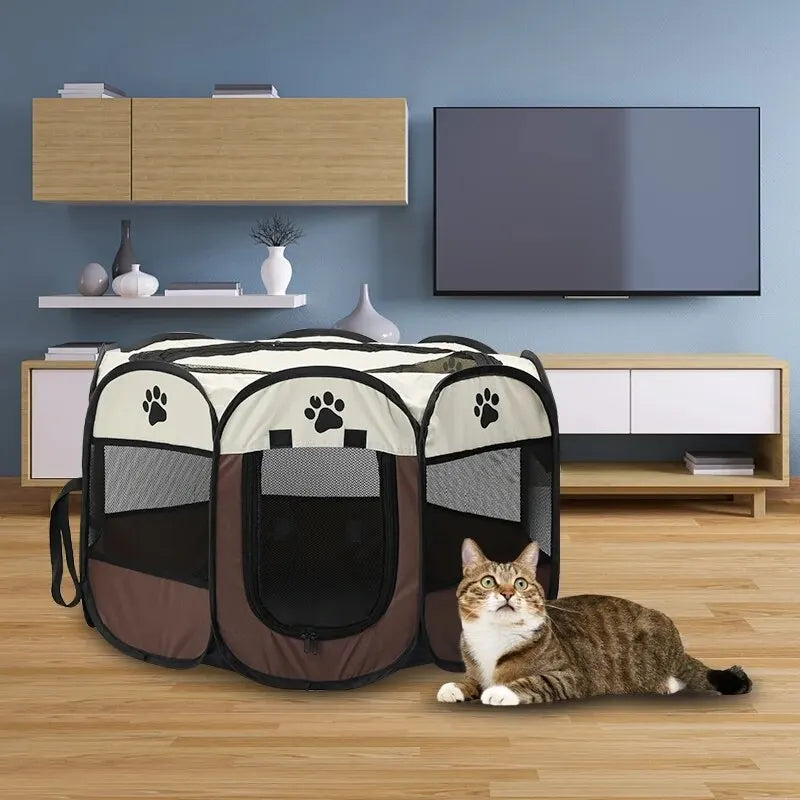 PetMate Portable Foldable Tent Kennel - Octagonal Fence & Puppy Shelter for Dogs & Cats