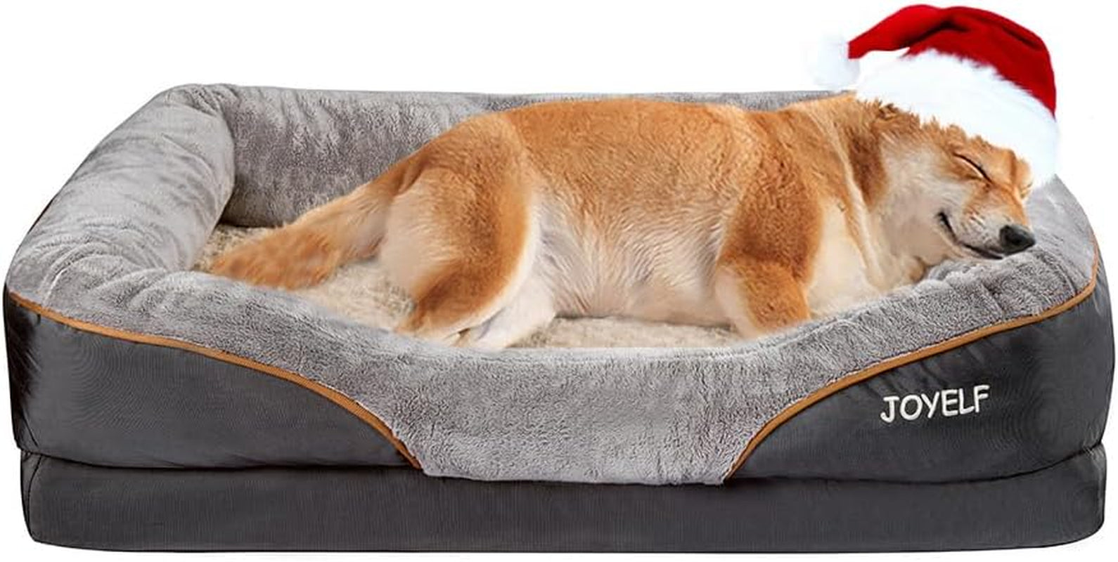 CloudComfort Large Memory Foam Dog Bed - Orthopedic Sofa with Removable Cover & Free Squeaker Toy