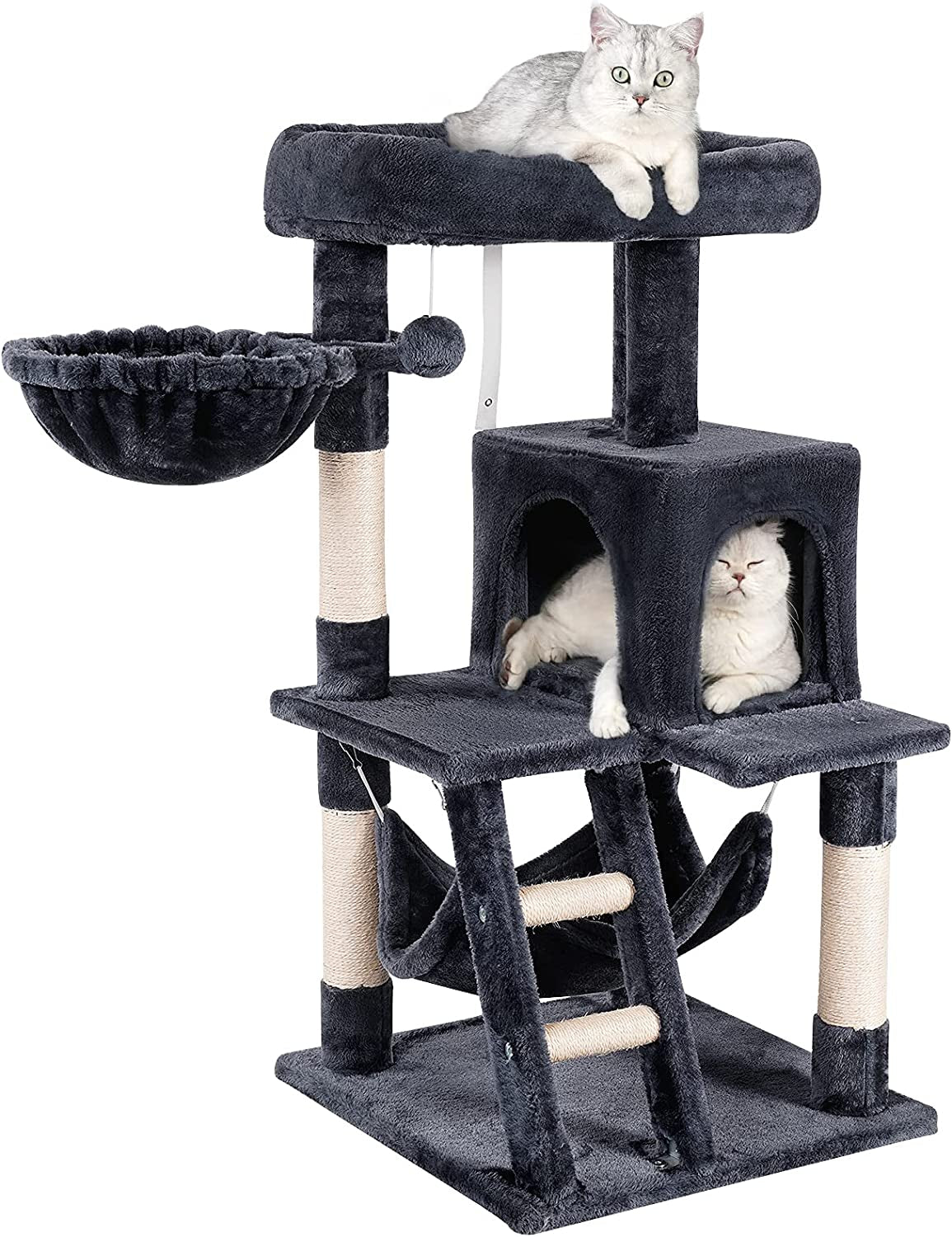 SkyClimb 39-Inch Cat Tree - Multi-Level Tower with Scratching Posts, Condo & Plush Perch for Kittens & Cats