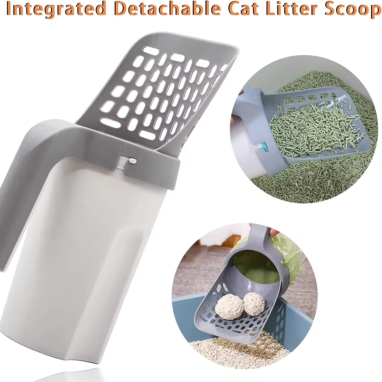 CleanScoop Cat Litter Shovel - With Refill Bags for Easy Waste Disposal & Self-Cleaning Litter Box