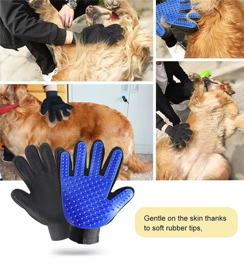 NONOR Silicone Pet Bath Brush & Grooming Glove - Rubber Massage Comb for Dogs & Cats