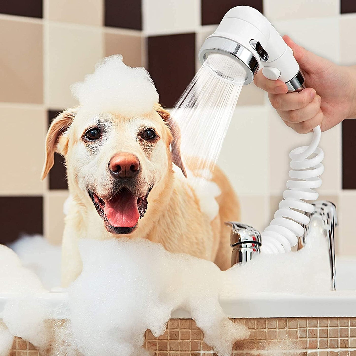 FreshRinse Dog Bathing Hose Set - Sink Faucet Sprayer Attachment & Shower Head for Easy Pet Baths