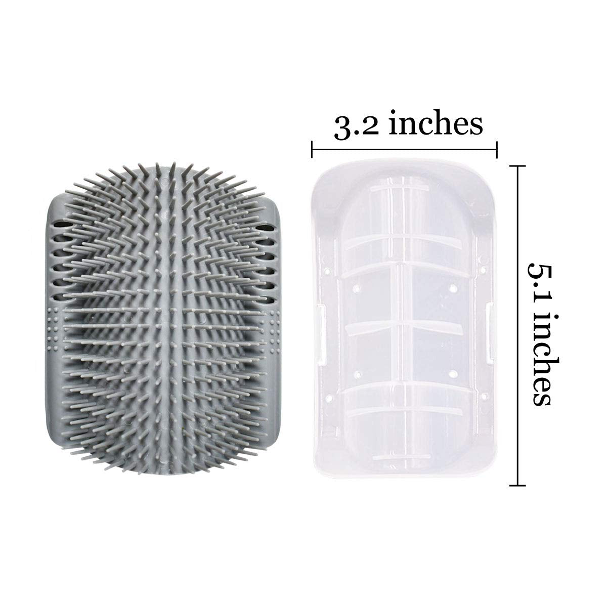 FurEase 2-Pack Self Groomer & Massage Comb - Wall Corner Scratcher with Catnip for Cats & Dogs