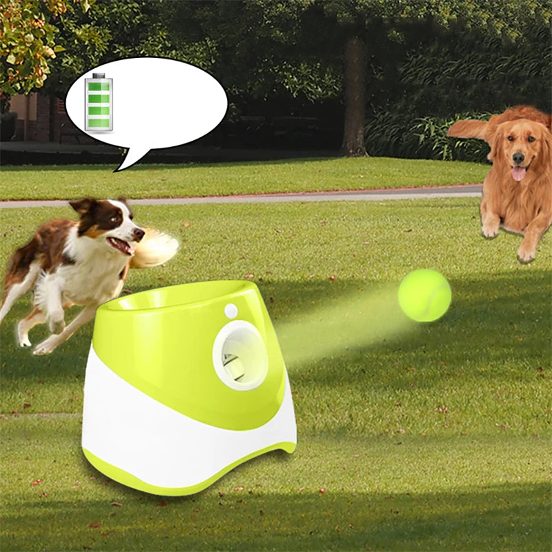 FetchMate Automatic Dog Tennis Launcher - Interactive Rechargeable Toy for Dogs & Cats to Chase