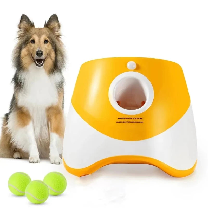 FetchMate Automatic Dog Tennis Launcher - Interactive Rechargeable Toy for Dogs & Cats to Chase